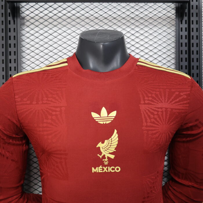 Mexico 2024 Golden Cup Long Sleeve Jersey red - Player's Edition - Image 6