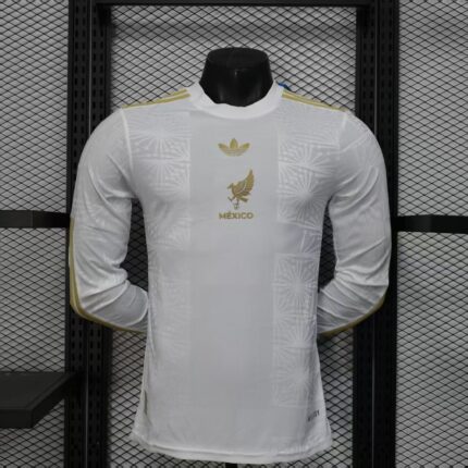 Mexico 2024 Golden Cup Long Sleeve Jersey white - Player's Edition