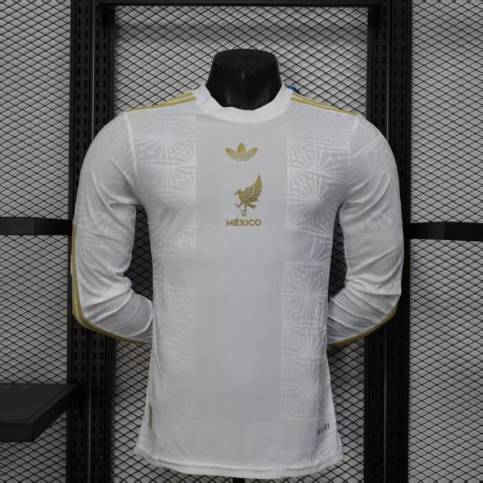 Mexico 2024 Golden Cup Long Sleeve Jersey white - Player's Edition
