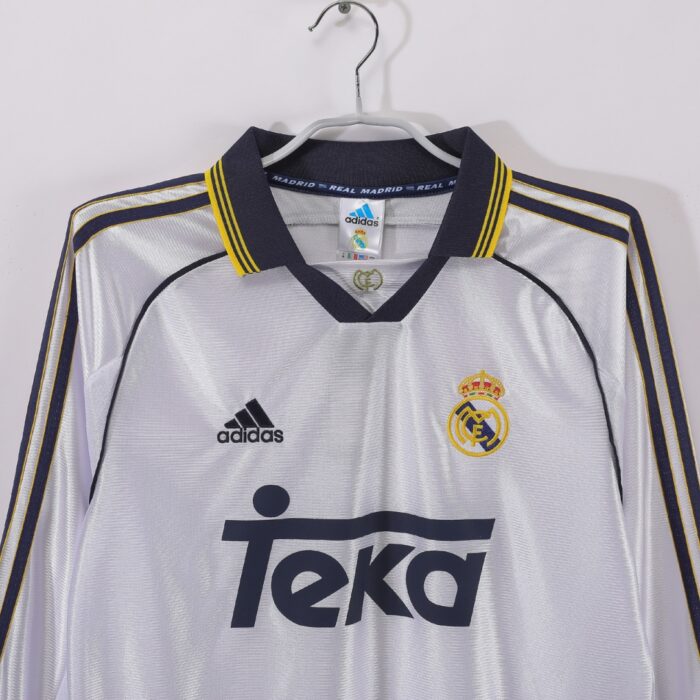 Real Madrid Long Sleeve Retro Jersey – Home  Season 98/00 - Image 3
