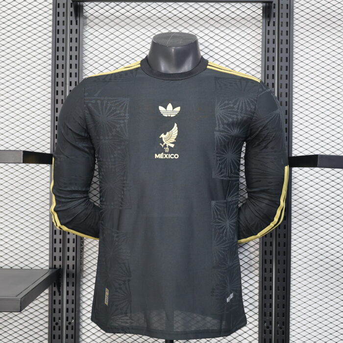 Mexico 2024 Golden Cup Long Sleeve Jersey black - Player's Edition